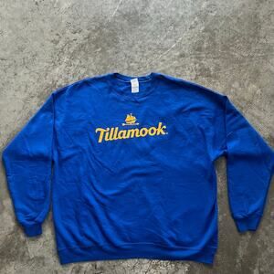 Tillamook Dairy Co. Royal Blue Graphic Crewneck Sweatshirt 2XL Oversized Baggy